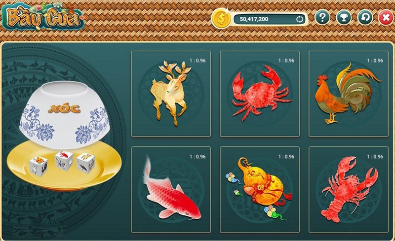 chơi bầu cua tôm cá online 