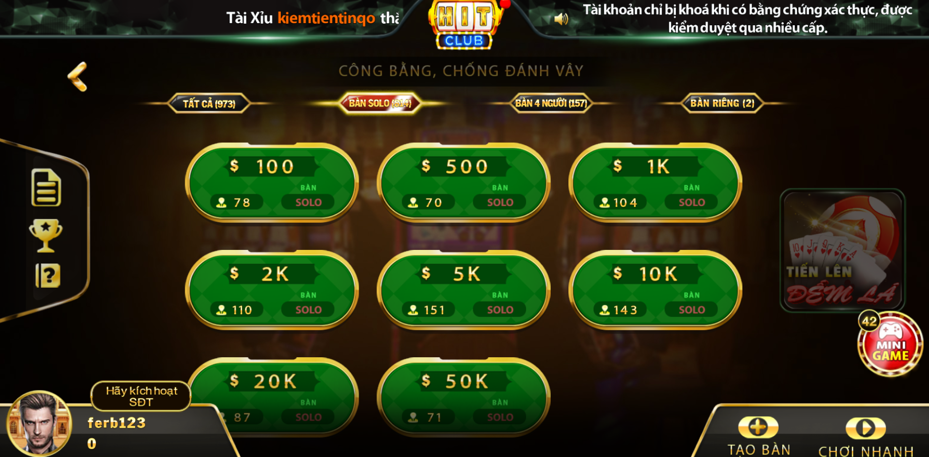 tiến lên đếm lá 