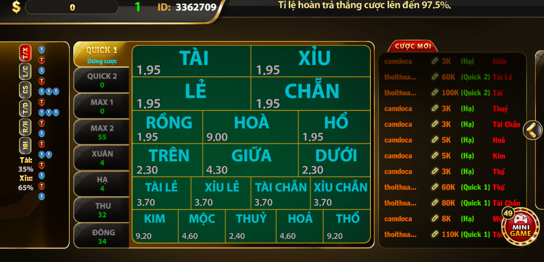 Keno siêu tốc 